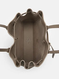 Demi Oversized Leather Tote Bag - Taupe