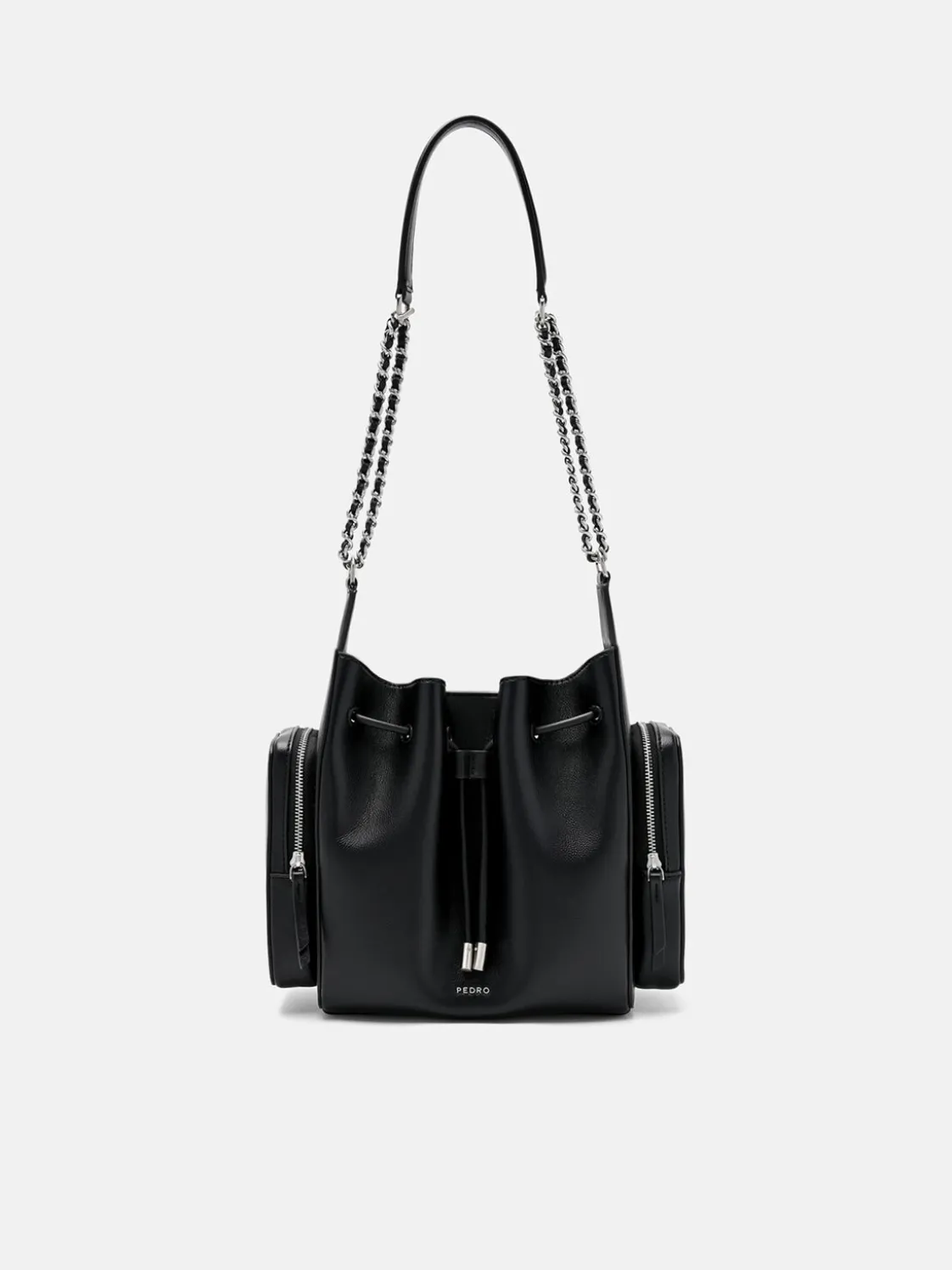 Drawstring Bucket Bag - Black