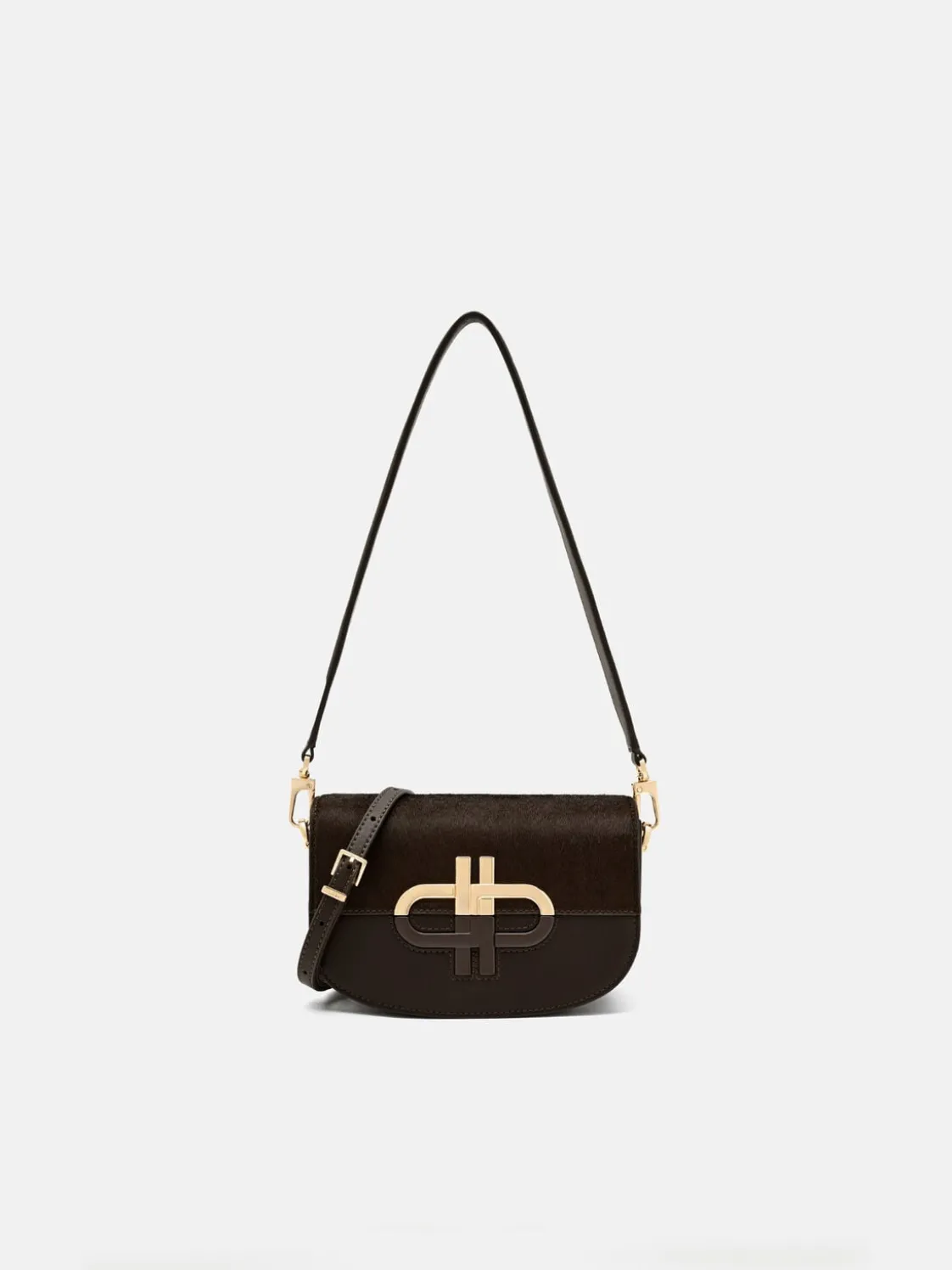 Duet Ponyhair Shoulder Bag - Dark Brown Pony