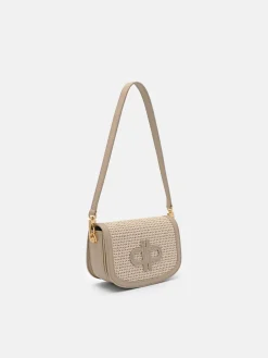 Duet Raffia Shoulder Bag - Chalk Raffia