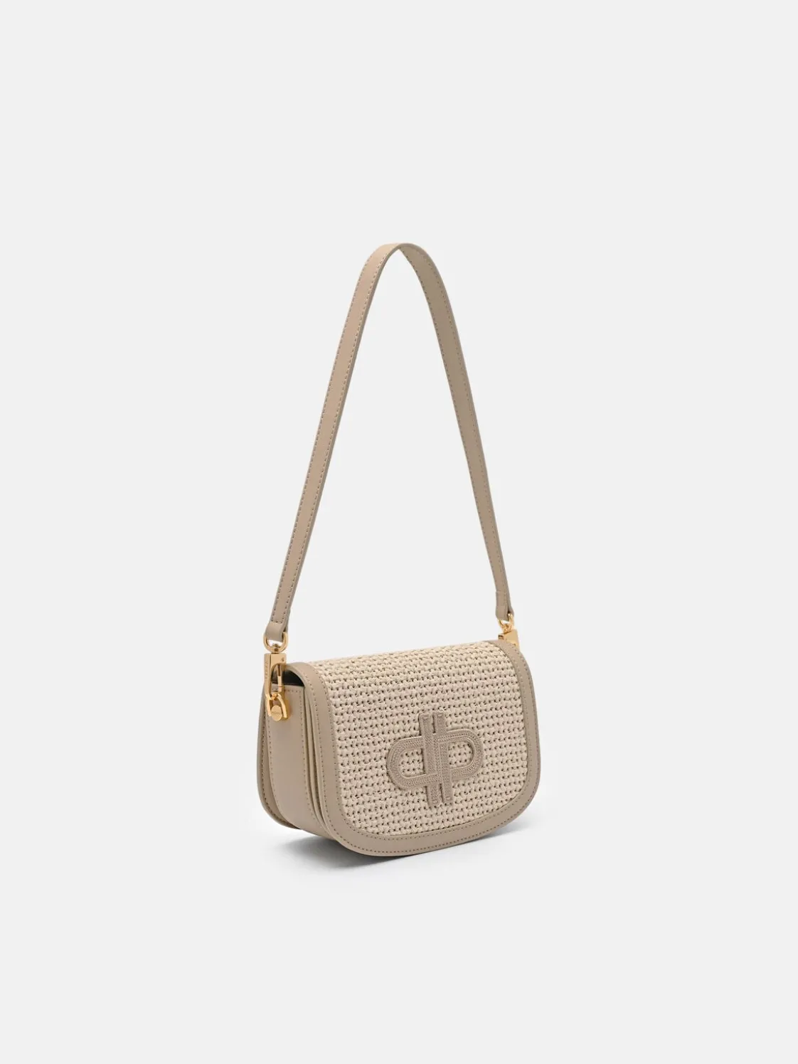 Duet Raffia Shoulder Bag - Chalk Raffia