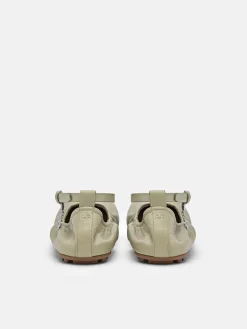 Eclipse Leather Ballerina Flats - Olive