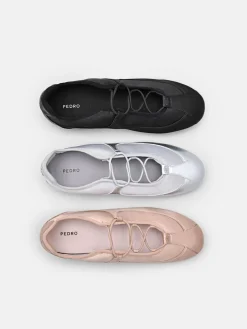 Eclipse Satin Sneakers - Nude