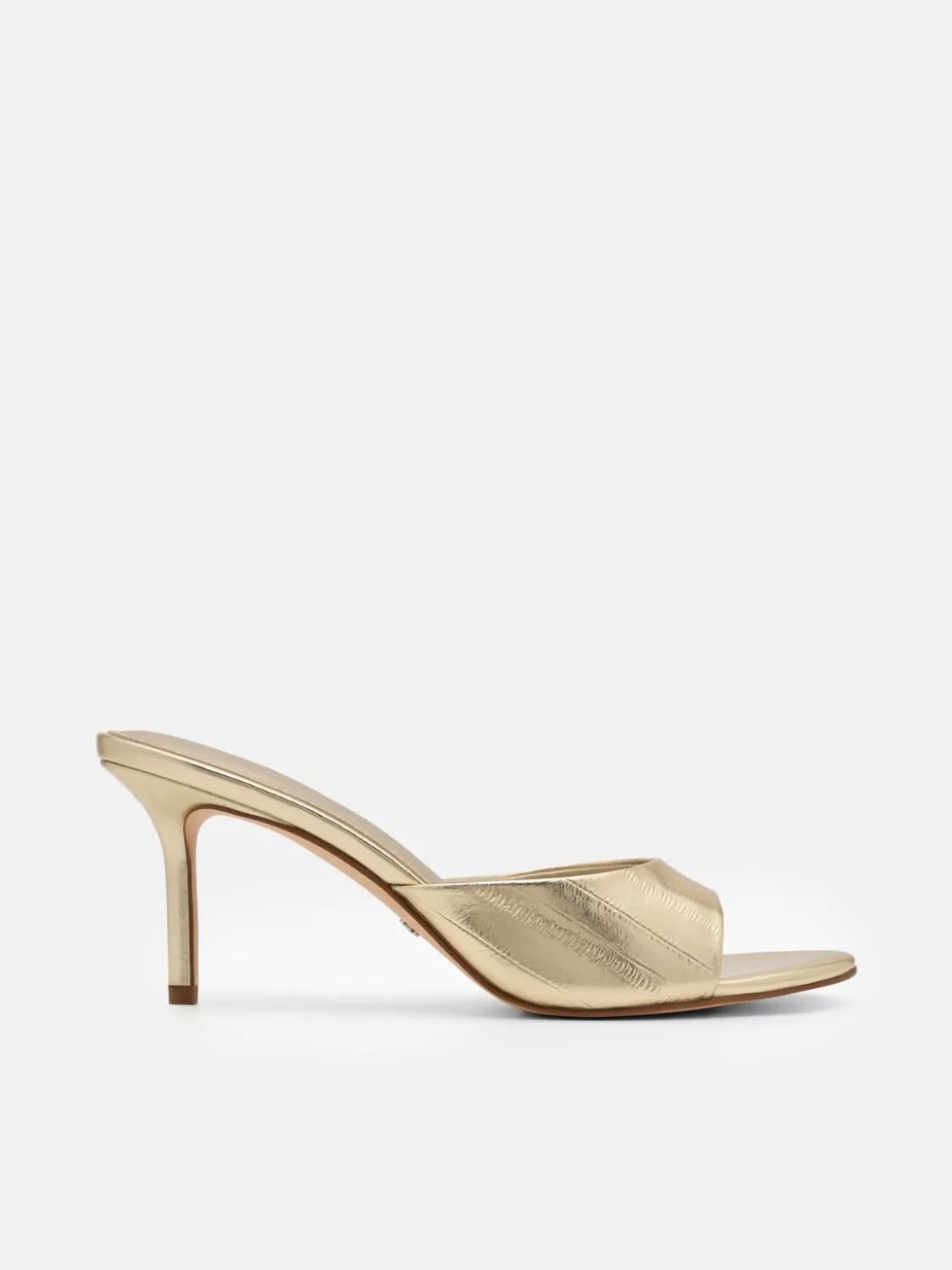 Eel Leather Heel Sandals - Gold