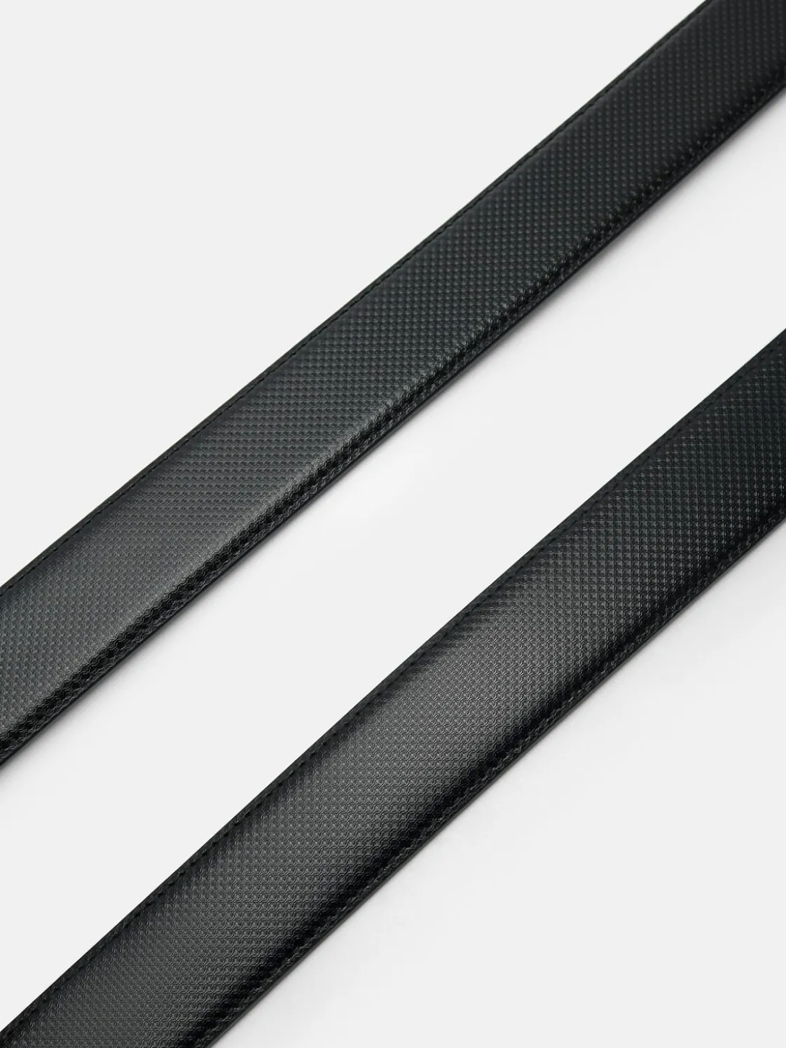Embossed Leather Automatic Belt - Black