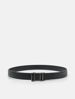 Embossed Leather Automatic Belt - Black