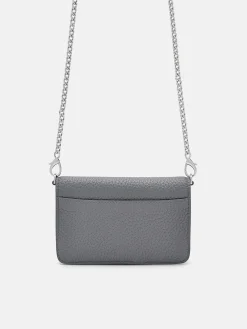 Embossed Leather Bi-Fold Wallet - Grey