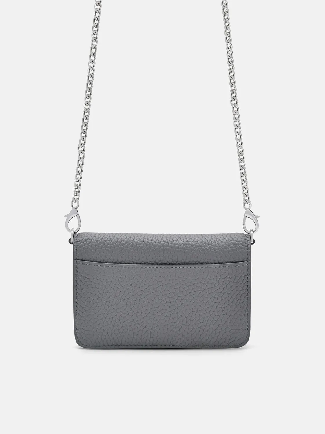 Embossed Leather Bi-Fold Wallet - Grey