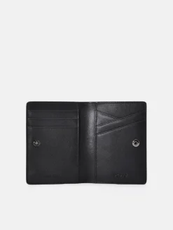 Embossed Leather Card Holder - Dark Brown