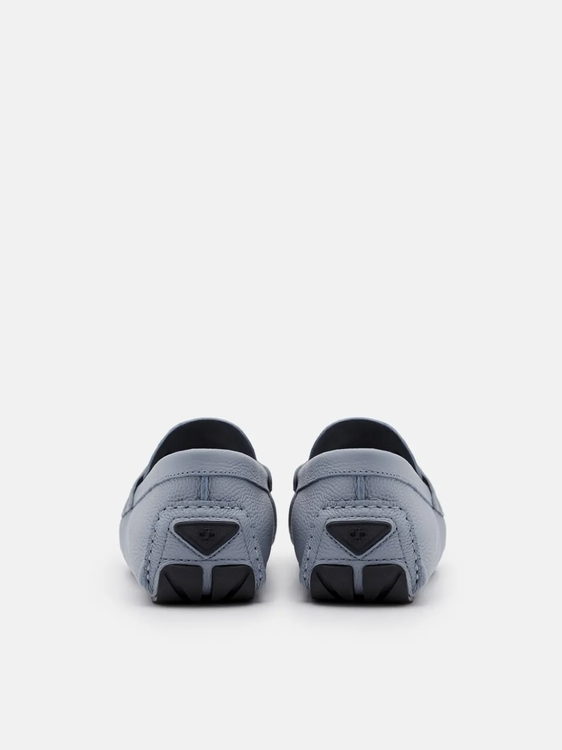 Embossed Leather Driving Shoes - Slate Blue Tumble