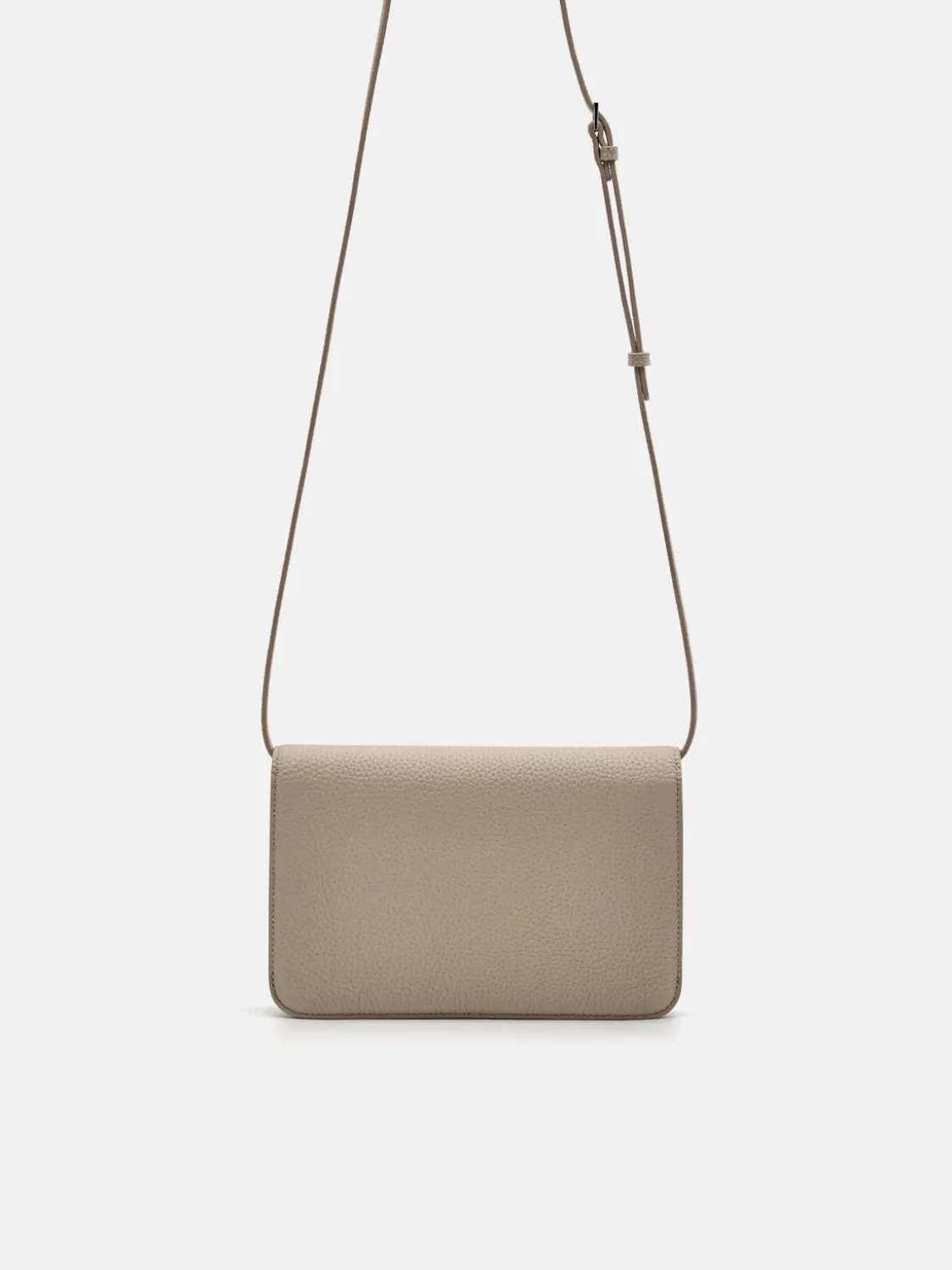Embossed Leather Passport Holder - Taupe