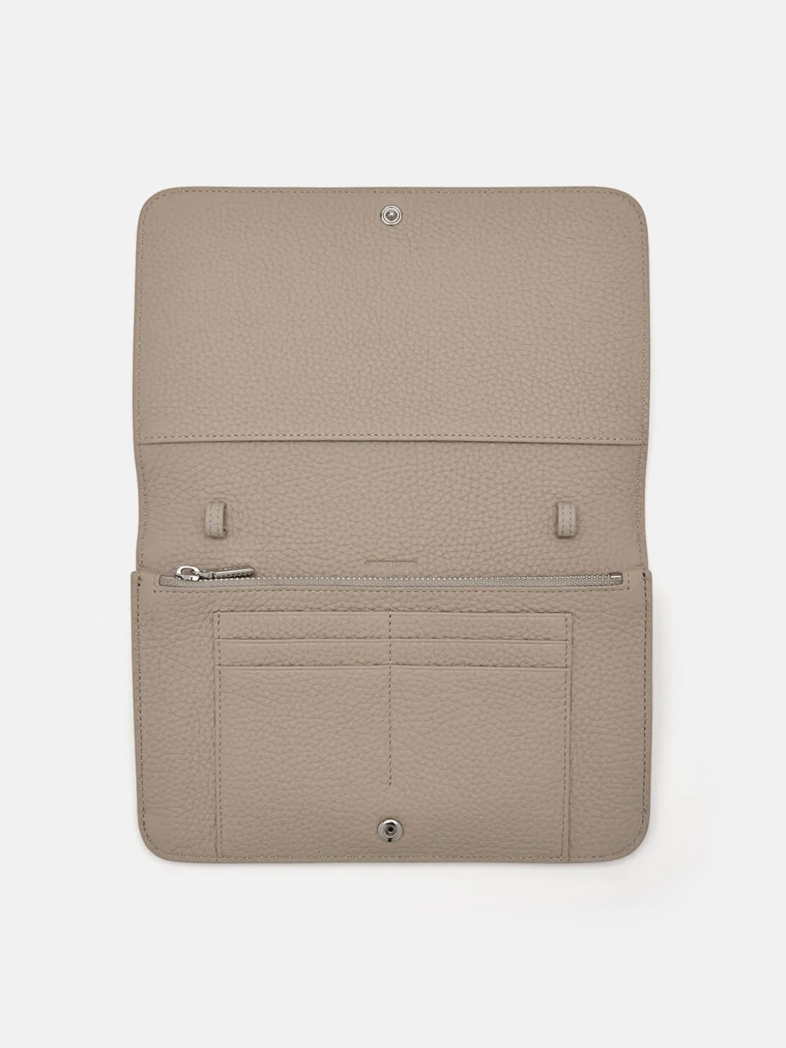 Embossed Leather Passport Holder - Taupe