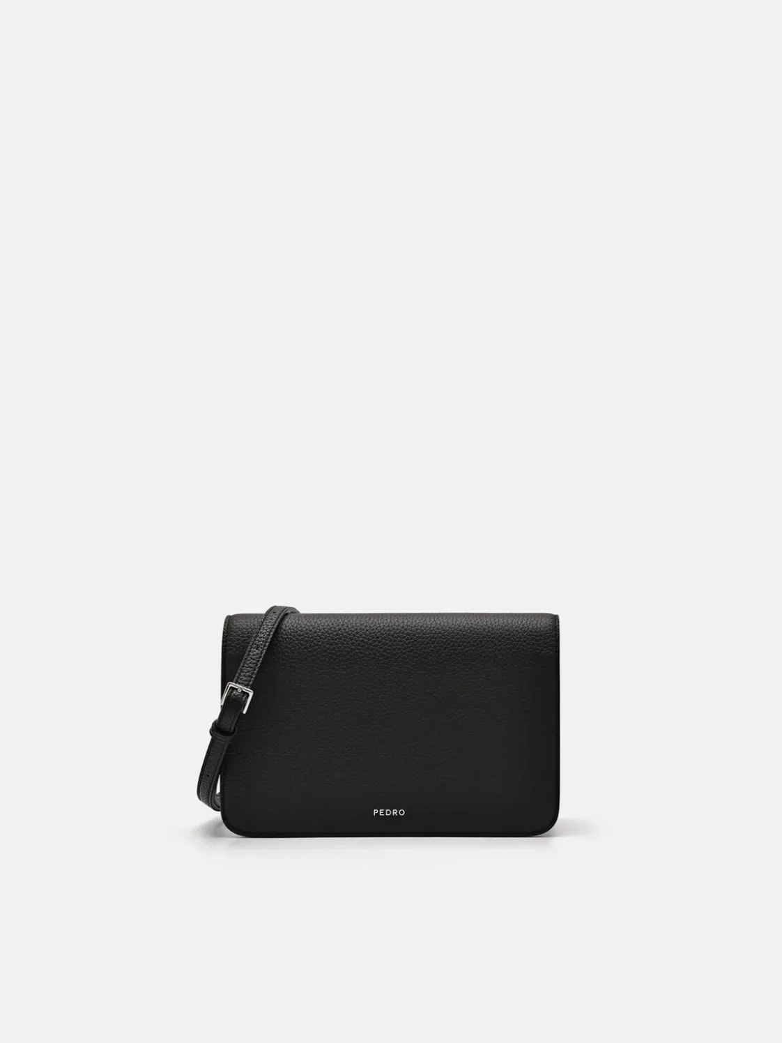 Embossed Leather Passport Holder - Black