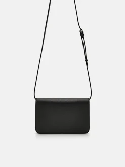 Embossed Leather Passport Holder - Black