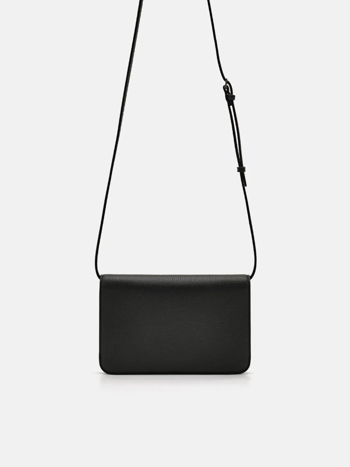 Embossed Leather Passport Holder - Black