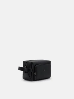 Embossed Leather Pouch - Black