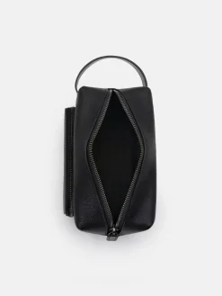 Embossed Leather Pouch - Black