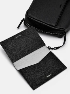 Embossed Leather Pouch - Black