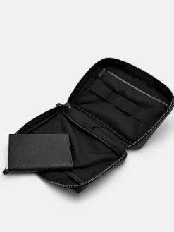 Embossed Leather Pouch - Black
