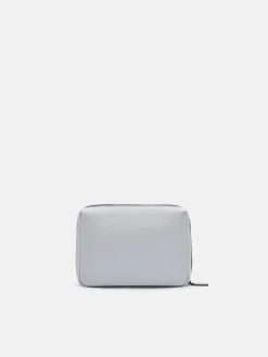Embossed Leather Pouch - Light Grey