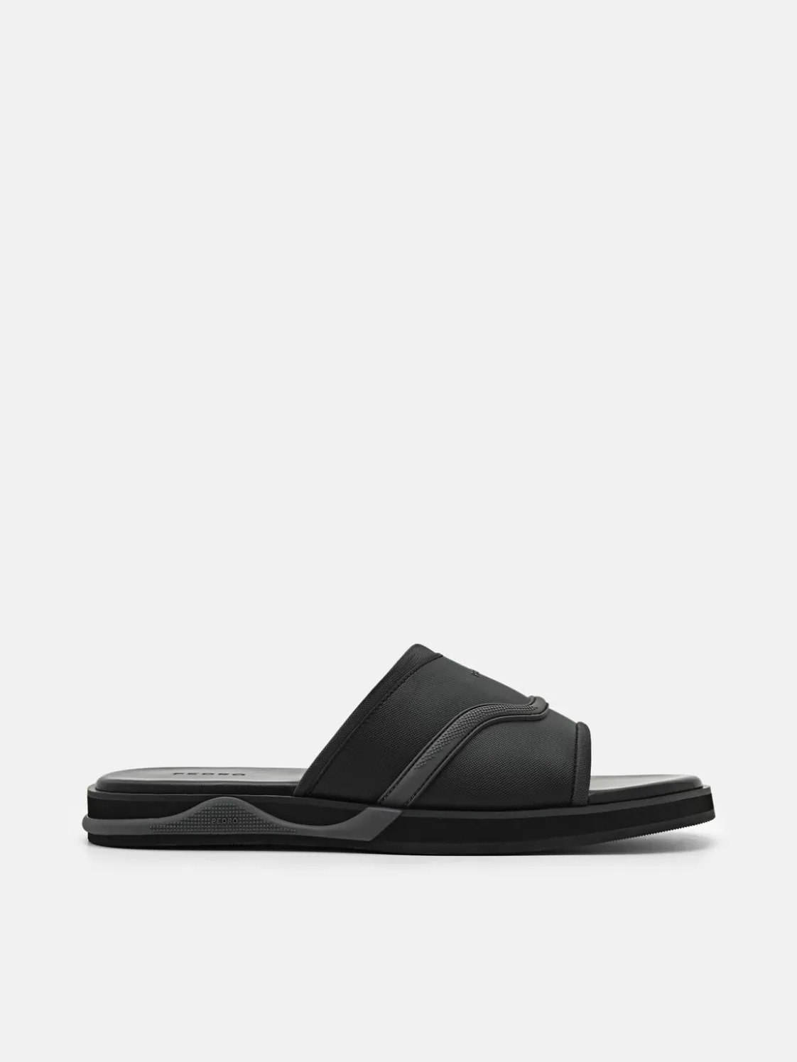 Embossed Slide Sandals - Black