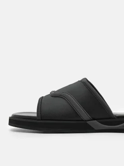 Embossed Slide Sandals - Black