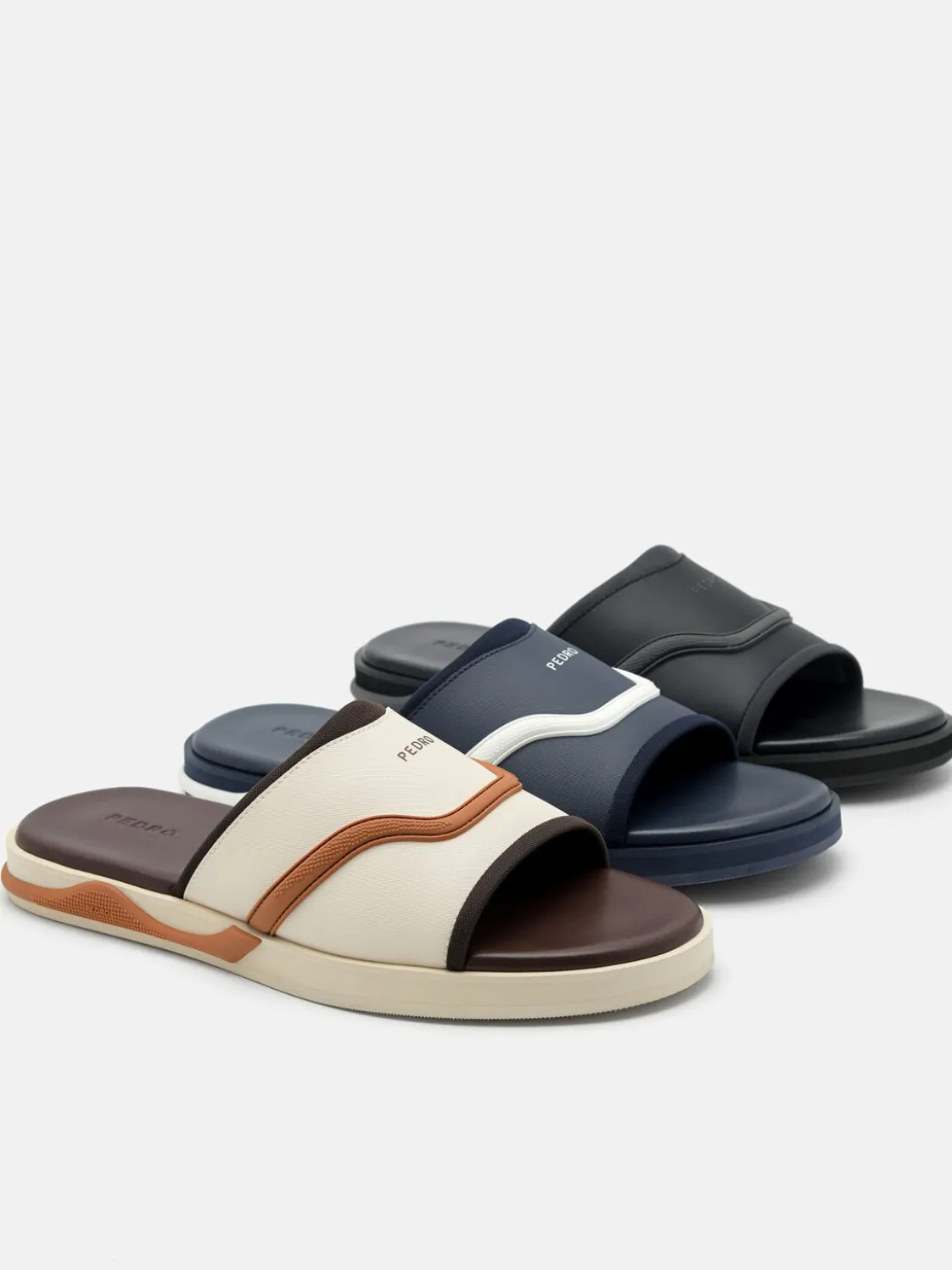 Embossed Slide Sandals - Black