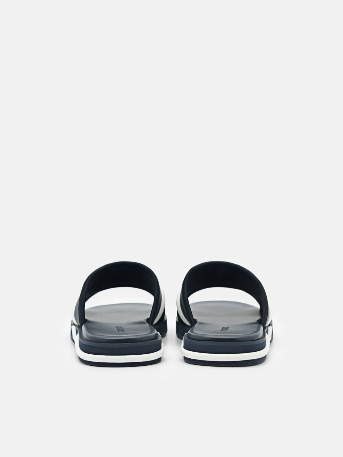 Embossed Slide Sandals - Navy