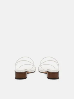 Erna Leather Heel Sandals - Chalk
