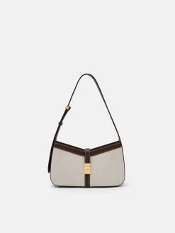 Farida Canvas Shoulder Bag - Dark Brown Canvas