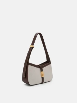 Farida Canvas Shoulder Bag - Dark Brown Canvas