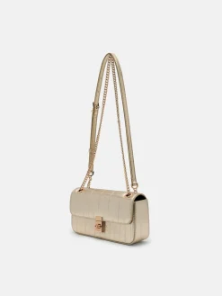 Farida Leather Mini Shoulder Bag - Gold