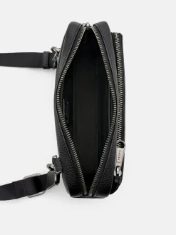 Fingerprint Lock Clutch Bag - Black Tumble