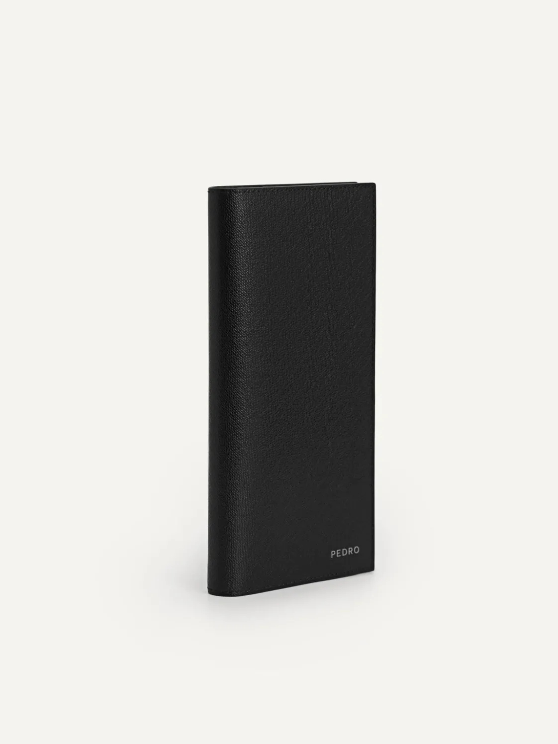 Full-Grain Long Leather Wallet - Black