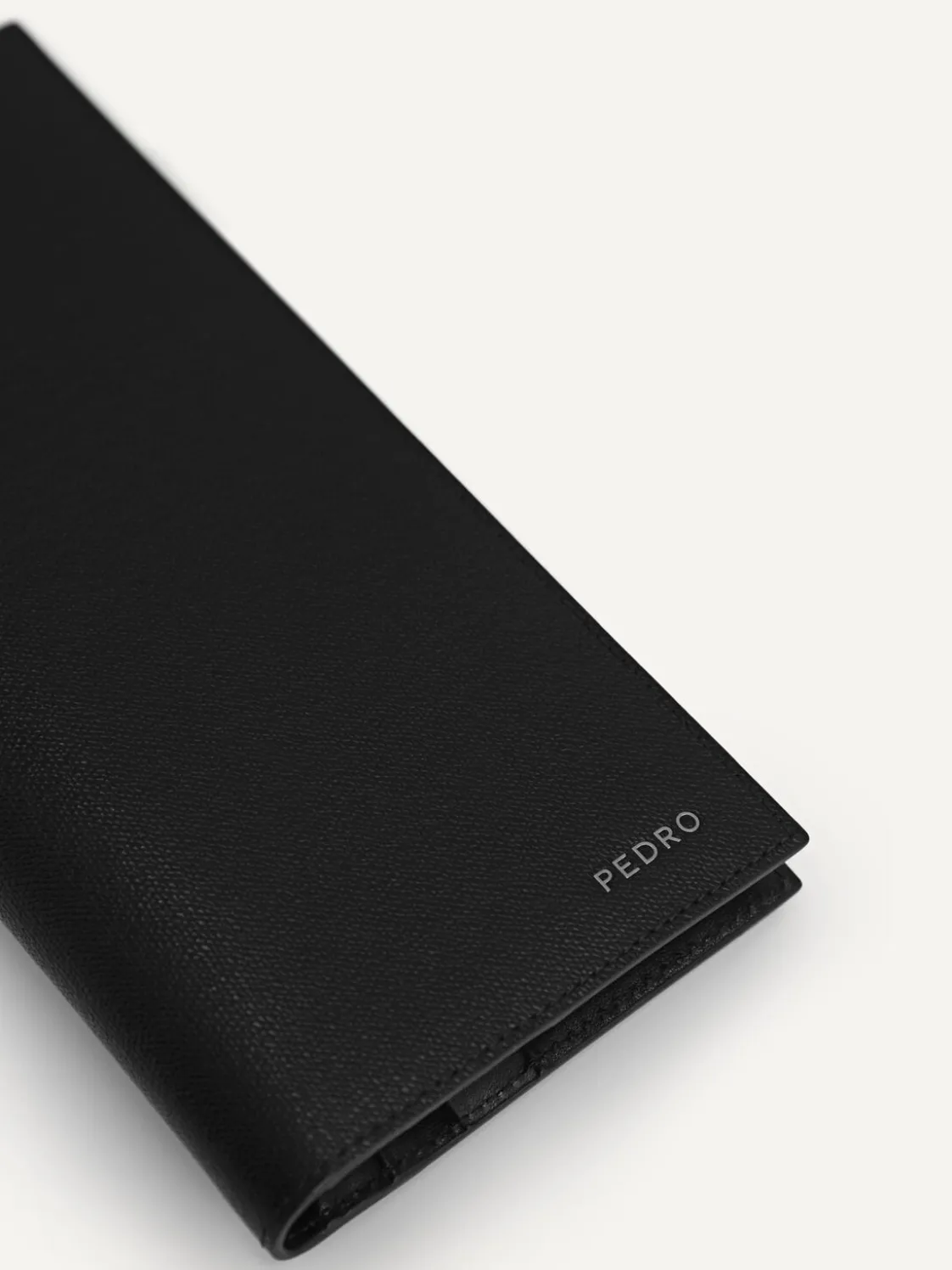 Full-Grain Long Leather Wallet - Black