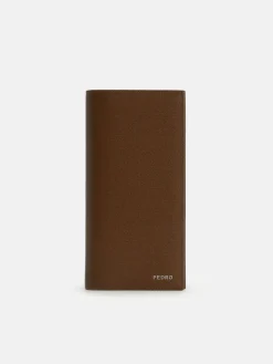 Full-Grain Long Leather Wallet - Dark Brown