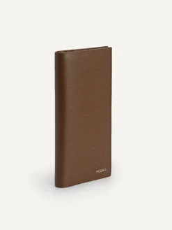Full-Grain Long Leather Wallet - Dark Brown