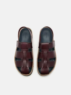 George Caged Sandals - Dark Brown