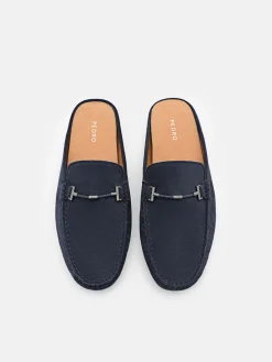 Hawser Leather Slip-On Driving Shoes - Navy