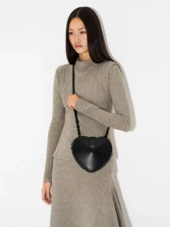 Heart Shoulder Bag - Black
