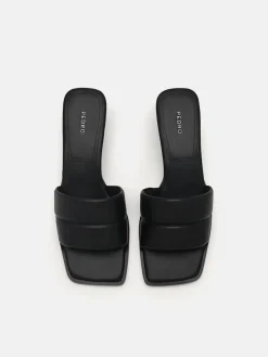Heel Slip-On Sandals - Black