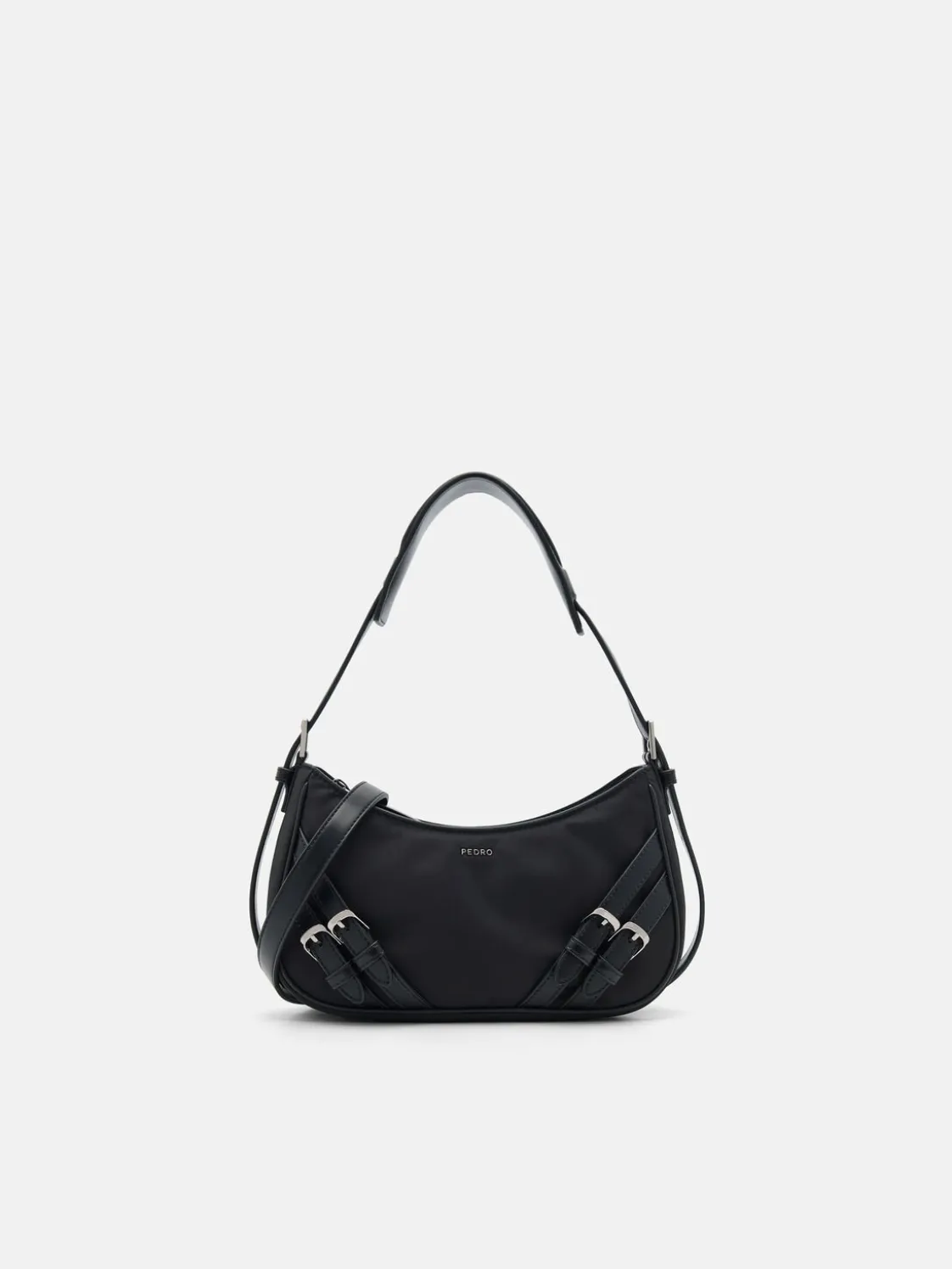 Helix Buckle Shoulder Bag - Black