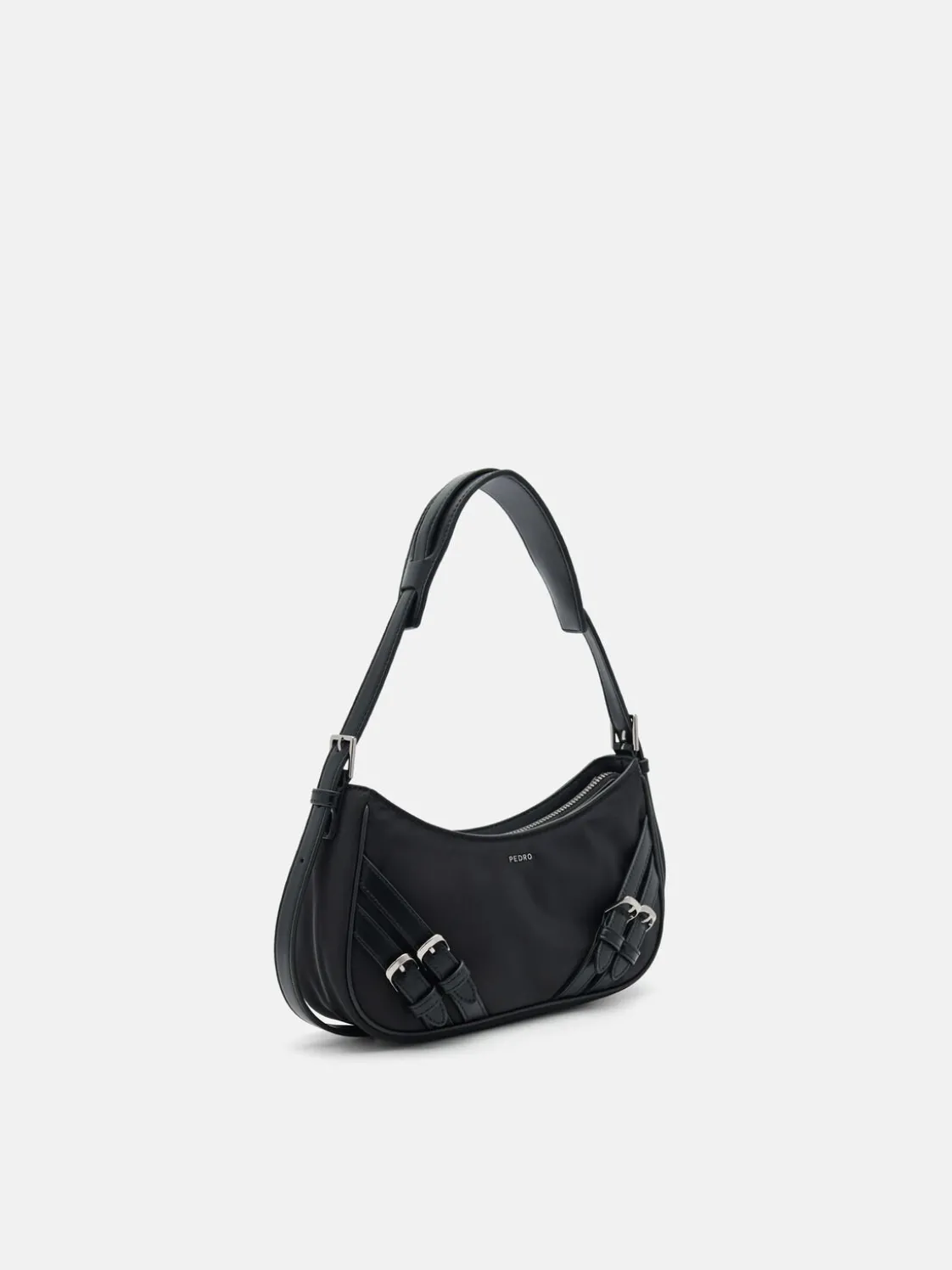 Helix Buckle Shoulder Bag - Black