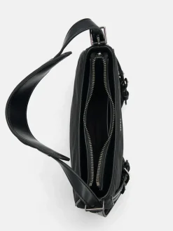 Helix Buckle Shoulder Bag - Black