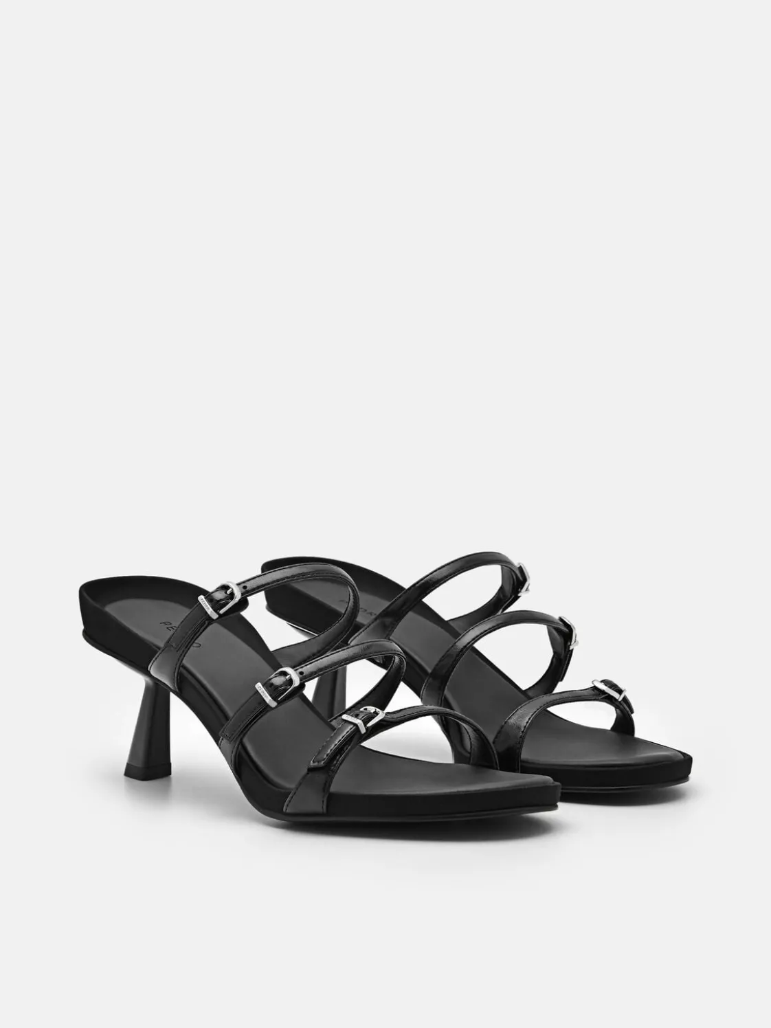 Helix Heel Sandals - Black