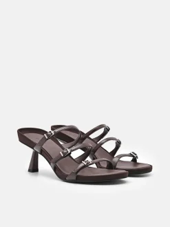 Helix Heel Sandals - Dark Brown