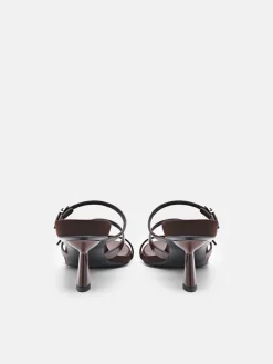 Helix Heel Sandals - Dark Brown