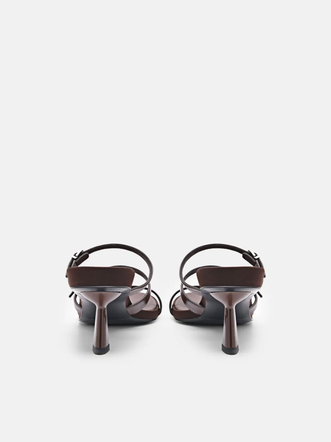Helix Heel Sandals - Dark Brown