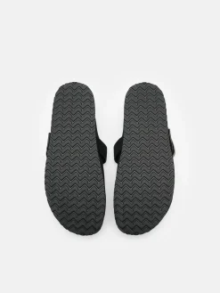 Helix Suede Mules - Black