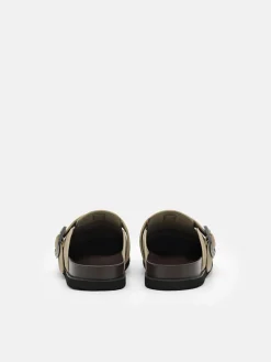 Helix Suede Mules - Dark Taupe